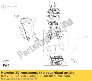 Piaggio Group 871705 head cover - Bottom side