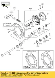 Here you can order the axle,rr kx125-m1 from Kawasaki, with part number 410681466: