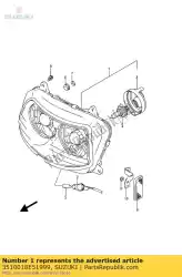 Aqui você pode pedir o conjunto de farol em Suzuki , com o número da peça 3510018E51999: