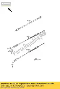 Kawasaki 540121320 cabo-acelerador, fechamento - Lado inferior