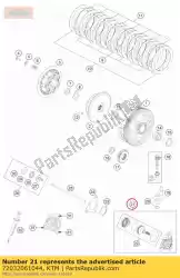 output cilinder cpl. Van KTM, met onderdeel nummer 72032061044, bestel je hier online: