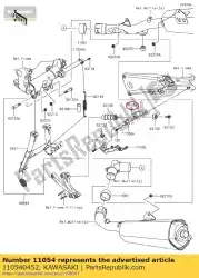 Ici, vous pouvez commander le support, béquille centrale gri zx140 auprès de Kawasaki , avec le numéro de pièce 110540452: