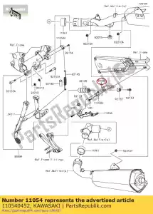 kawasaki 110540452 support, béquille centrale gri zx140 - La partie au fond