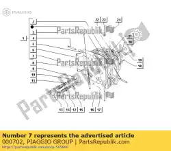 Aquí puede pedir tornillo de Piaggio Group , con el número de pieza 000702:
