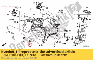 honda 17611MKSE00 cushion front fuel tank - Bottom side