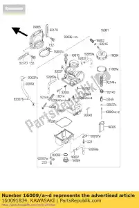 Kawasaki 160091834 jato de agulha, r1176k / 2af - Lado inferior