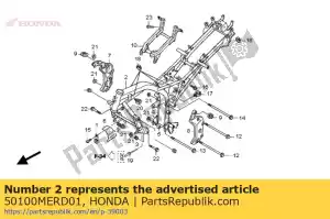 Honda 50100MERD01 body comp., frame - Onderkant