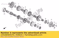 23426KB4670, Honda, engrenage, arbre intermédiaire bas (37t) honda ca cb cmx 125 250 1992 1994 1995 1996 1997 1998 1999, Nouveau