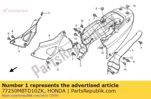 Honda 77250MBTD10ZK capuz, assento * pb324c * - Lado inferior