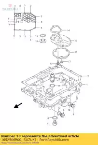 suzuki 1652506B00 protector, aceite m - Lado inferior