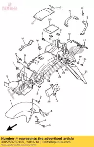 Yamaha 4BP258750100 uchwyt, przewód hamulcowy - Dół