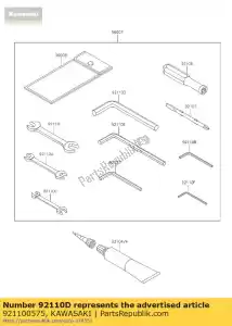 Kawasaki 921100575 llave de herramienta, allen, 12 mm - Lado inferior