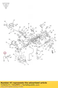 triumph T2503577 subarnés del motor - Lado inferior