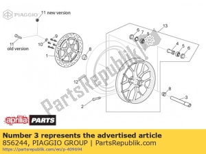 aprilia 856244 axe de roue avant - La partie au fond