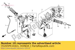 Here you can order the plate, ornament (c) from Honda, with part number 35205MCA003: