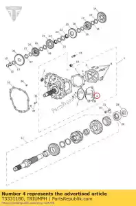 triumph T3331180 parafuso mas / hd skt m8 x 25 - Lado inferior