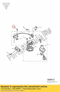 triumph T3330184 screw, c/sunk, tx, m6x1.0x25, slv - Bottom side