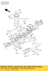 rod-tie, vering van Kawasaki, met onderdeel nummer 391111142, bestel je hier online: