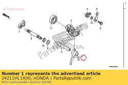 Here you can order the fork, gearshift from Honda, with part number 24211HL1A00: