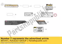 895447, Piaggio Group, autocollant d'émission de bruit aprilia rsv rsv4 1000 2009 2010, Nouveau