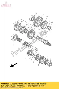 yamaha 22U171410000 engrenagem, 4º pinhão - Lado inferior