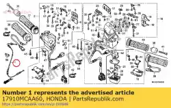 Qui puoi ordinare cavo comp. A, acceleratore da Honda , con numero parte 17910MCAA60: