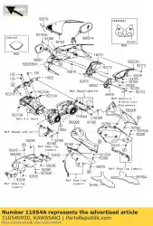 Here you can order the bracket,inner cowling,rh from Kawasaki, with part number 110540930: