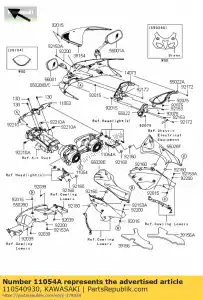 Kawasaki 110540930 bracket,inner cowling,rh - Bottom side