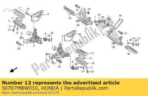 Honda 50707MBW010 guarda, l. passo - Lado inferior