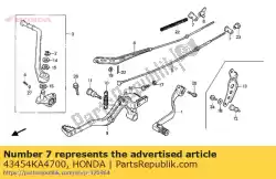 Aqui você pode pedir o junta, braço de freio em Honda , com o número da peça 43454KA4700:
