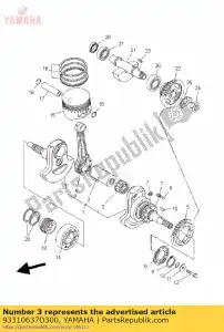 yamaha 93310637D300 rodamiento, cilíndrico (3yf) - Lado inferior