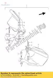 suzuki 5753144B01 perno, cl. palanca - Lado inferior