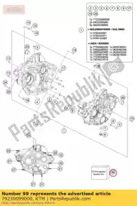 ktm 79230099000 pakkingset motor 250 sx-f - Onderkant