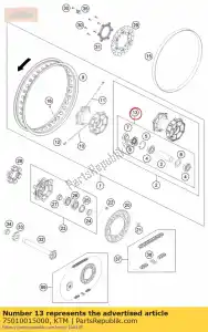 ktm 75010015000 representante da roda traseira. kit - Lado inferior