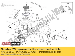 aprilia AP8166807 leão decalque do tanque de combustível lo.lh - Lado superior