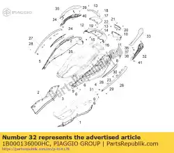 Ici, vous pouvez commander le poignée arrière inférieure gauche auprès de Piaggio Group , avec le numéro de pièce 1B000136000HC: