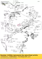 110562211, Kawasaki, beugel, binnenbekleding, links zx140 kawasaki  zzr 1400 2012 2013 2014 2015 2016 2017 2018 2019 2020 2021, Nieuw