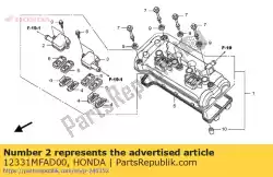 Aquí puede pedir tapa, válvula de láminas rojas de Honda , con el número de pieza 12331MFAD00: