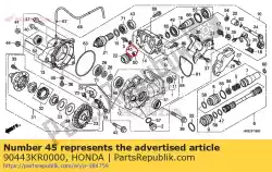 sluitring, neutrale schakelaar van Honda, met onderdeel nummer 90443KR0000, bestel je hier online: