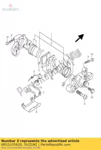 Suzuki 6910105820 pad set, rem - Onderkant