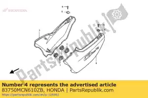 Honda 83750MCN610ZB cover set, l. side (wl) * - Bottom side