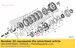 ring, 18mm van Honda, met onderdeel nummer 90432KE5000, bestel je hier online: