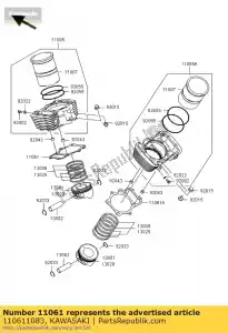 kawasaki 110611083 uszczelka podstawy cylindra, vn1500-p - Dół