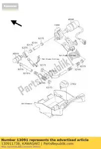 kawasaki 130911738 suporte, bomba de combustível zx750-j1 - Lado inferior