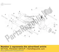 667436, Piaggio Group, braço oscilante completo no lado do quadro piaggio fly rp8c52100 rp8c52300 rp8m79100 zapc526b zapm798g 50 125 150 2012 2014 2015 2016 2017 2018 2019, Novo