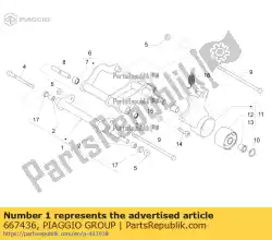 Aqui você pode pedir o braço oscilante completo no lado do quadro em Piaggio Group , com o número da peça 667436: