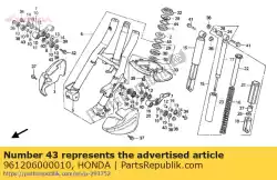 lager, radiale kogel, 6000 van Honda, met onderdeel nummer 961206000010, bestel je hier online:
