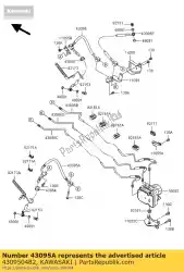 Ici, vous pouvez commander le frein-tuyau, étrier hu-fr auprès de Kawasaki , avec le numéro de pièce 430950482: