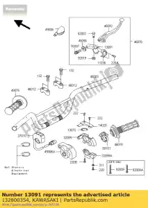 Kawasaki 132800354 support, levier de frein - La partie au fond