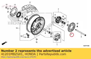 Honda 41201MBZG01 sprocket, final driven (4 - Bottom side